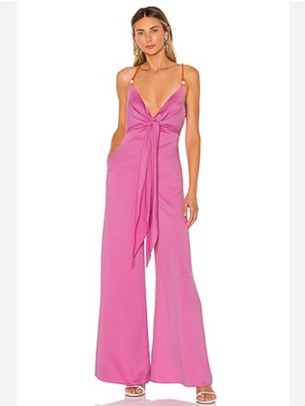 L’Academie Felicity Jumpsuit Orchid Pink Wide Leg Tie Front Revolve